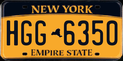 NY license plate HGG6350