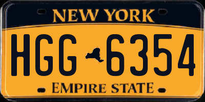 NY license plate HGG6354
