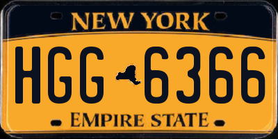 NY license plate HGG6366