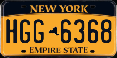 NY license plate HGG6368