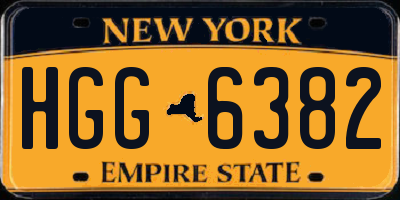 NY license plate HGG6382