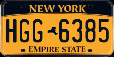 NY license plate HGG6385