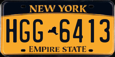 NY license plate HGG6413