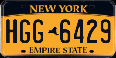 NY license plate HGG6429