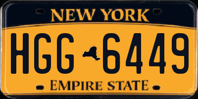 NY license plate HGG6449