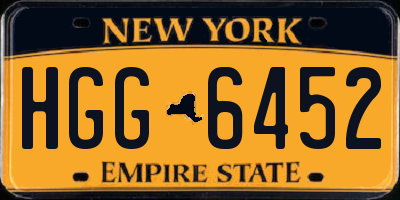 NY license plate HGG6452