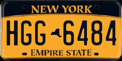 NY license plate HGG6484