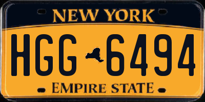 NY license plate HGG6494
