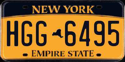 NY license plate HGG6495