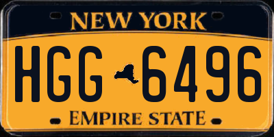 NY license plate HGG6496