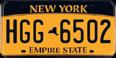 NY license plate HGG6502