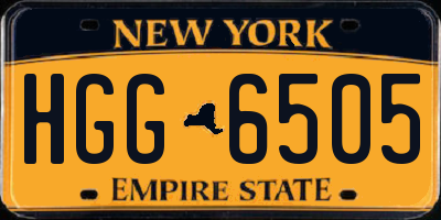 NY license plate HGG6505
