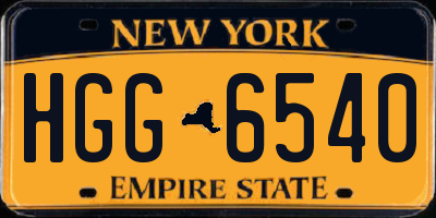 NY license plate HGG6540