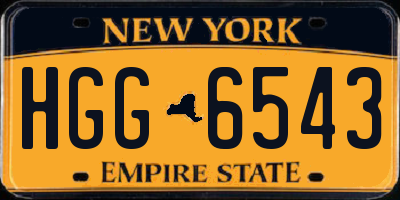 NY license plate HGG6543