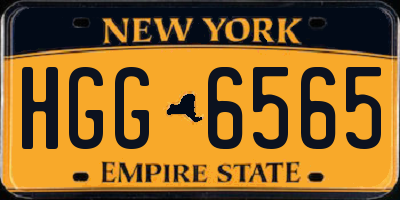 NY license plate HGG6565