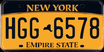 NY license plate HGG6578
