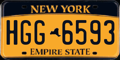 NY license plate HGG6593