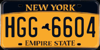 NY license plate HGG6604