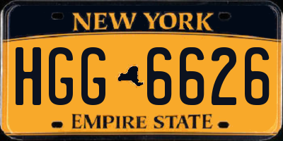 NY license plate HGG6626