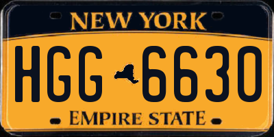 NY license plate HGG6630
