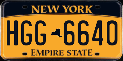 NY license plate HGG6640