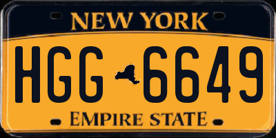 NY license plate HGG6649