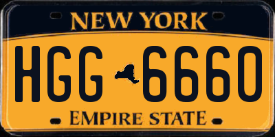 NY license plate HGG6660