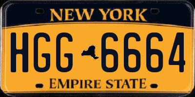 NY license plate HGG6664