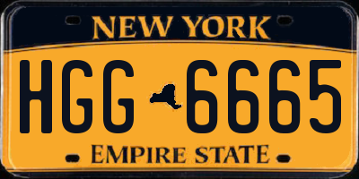 NY license plate HGG6665