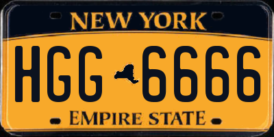 NY license plate HGG6666