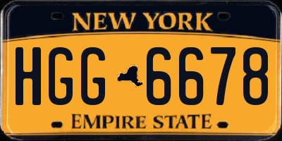 NY license plate HGG6678