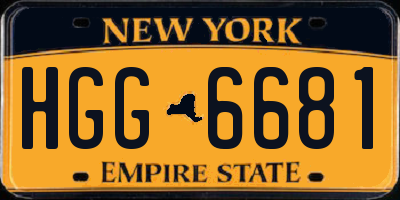 NY license plate HGG6681