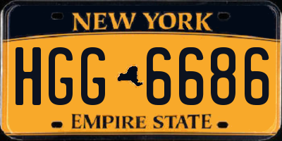 NY license plate HGG6686