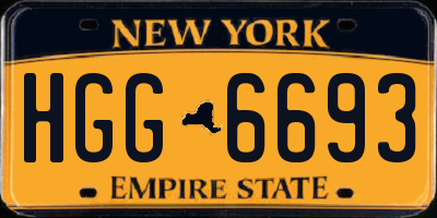 NY license plate HGG6693