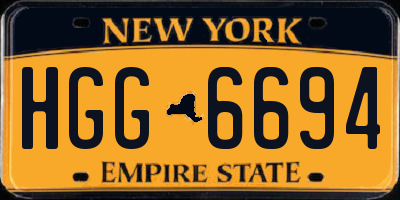 NY license plate HGG6694
