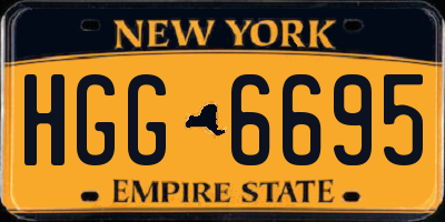 NY license plate HGG6695