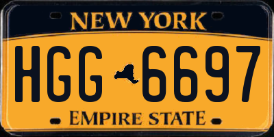 NY license plate HGG6697