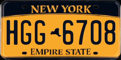 NY license plate HGG6708