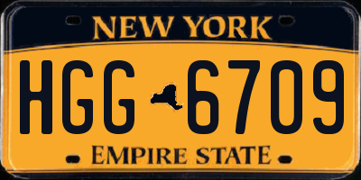 NY license plate HGG6709