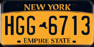 NY license plate HGG6713