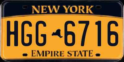 NY license plate HGG6716