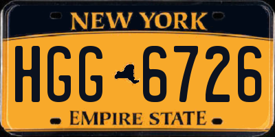 NY license plate HGG6726