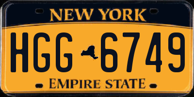 NY license plate HGG6749