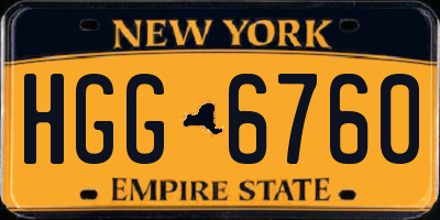 NY license plate HGG6760