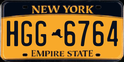 NY license plate HGG6764