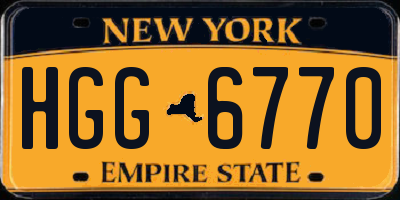 NY license plate HGG6770