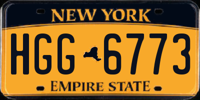 NY license plate HGG6773