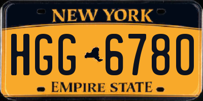 NY license plate HGG6780