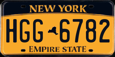 NY license plate HGG6782