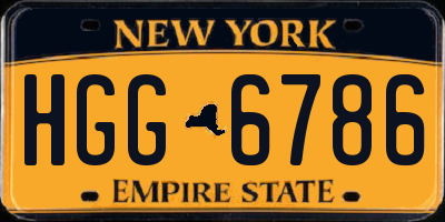 NY license plate HGG6786